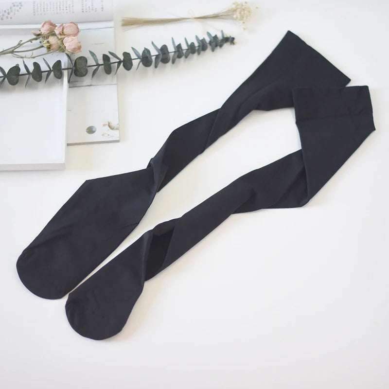 Women's Solid Stockings White Black JK School Student Knee Socks Opaque Over Knee Thigh High Elastic Sexy Stocking