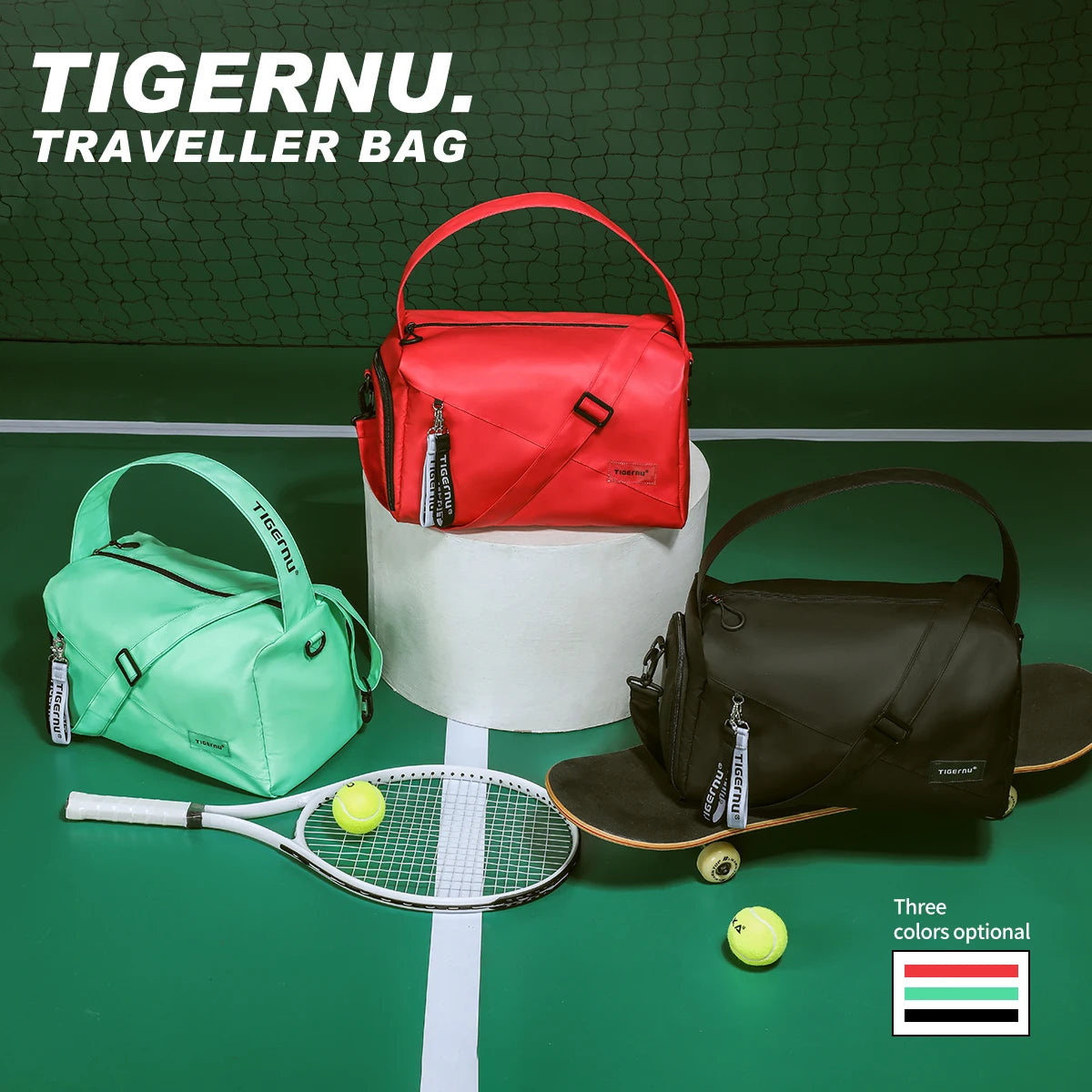 Tigernu Girl Sports Gym Bag FemaleTravel Duffel HandBags Fitness Bag With Shoes Compartment for Women Light Weight Shot Trip Bag