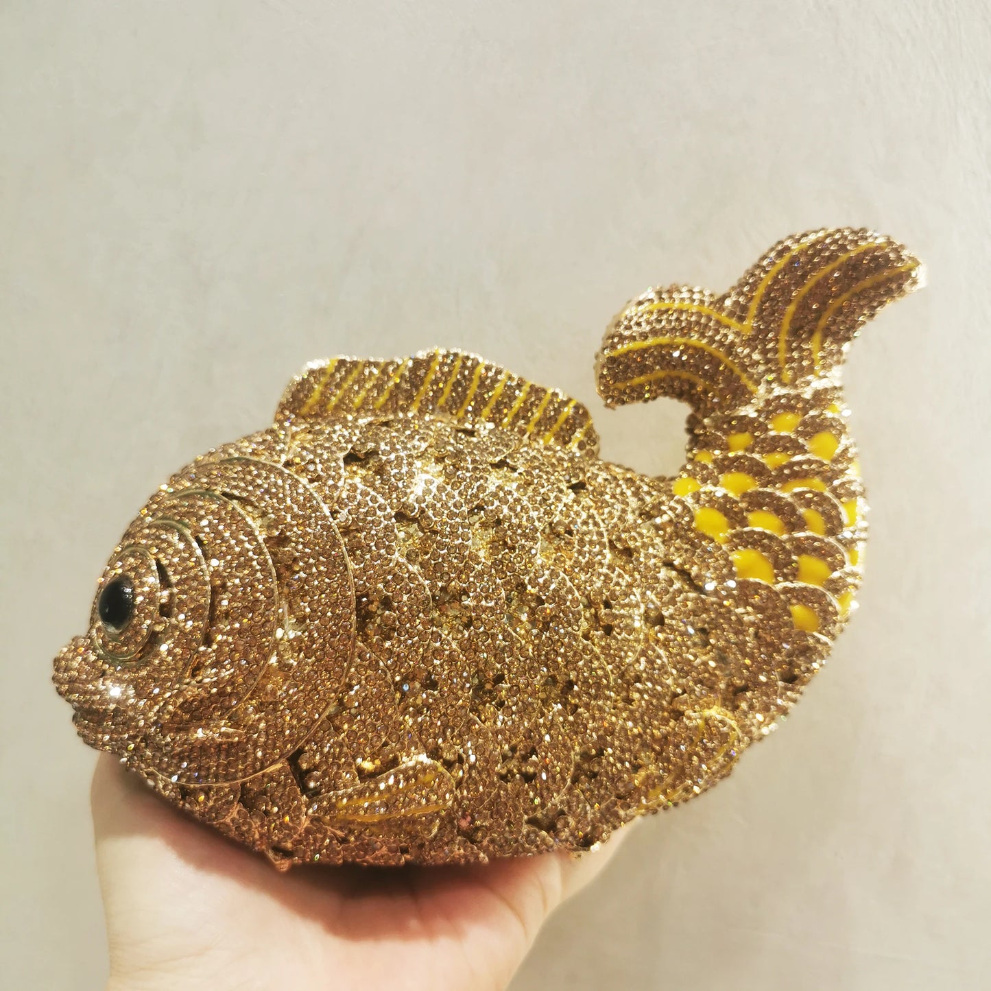 Red/Orange Fish Crystal Mini Evening Bag Diamond Women Dinner Purses Luxury Lady Rhinestone Bling Party Cocktail Handbags