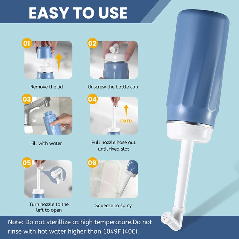 400ml Portable Bidet Spray Handheld Travel Bidet Personal Cleaner Hygiene Bottle Spray shower Washing Baby Butt Flushing Device