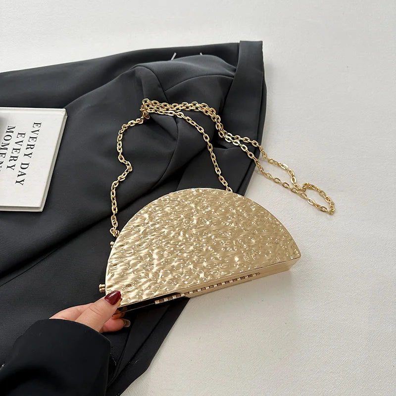 MOODS Luxury Golden Evening Bags For Women Wedding Dinner Party Chain Shoulder Cross Body Bag 2024 Designer Purses And Handbags