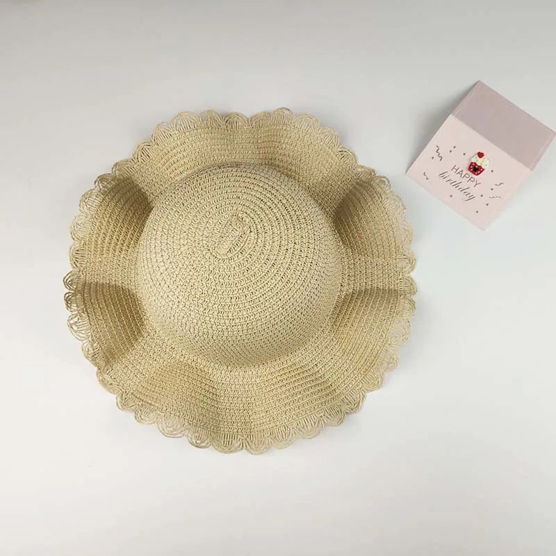 Summer Children's Straw Bag Straw Hat Cute Mini Beach Bag Boys and Girls Shoulder Crossbody Bags Small Sun Hats Kids Coin Purse