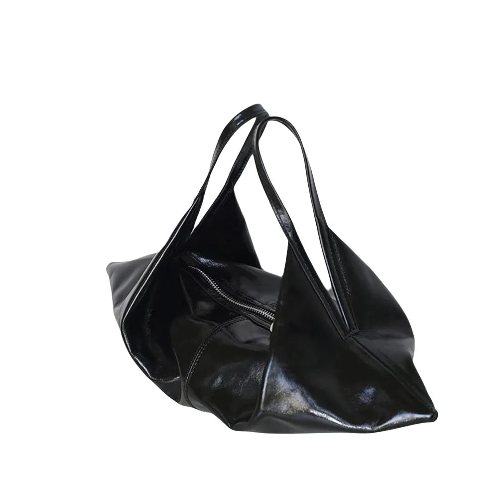 Soft Leather Croissant Crossbody Bag Commuting Vintage Lazy Style Shoulder Bag Korean Style Hobos Oil Wax Leather Handbag Travel