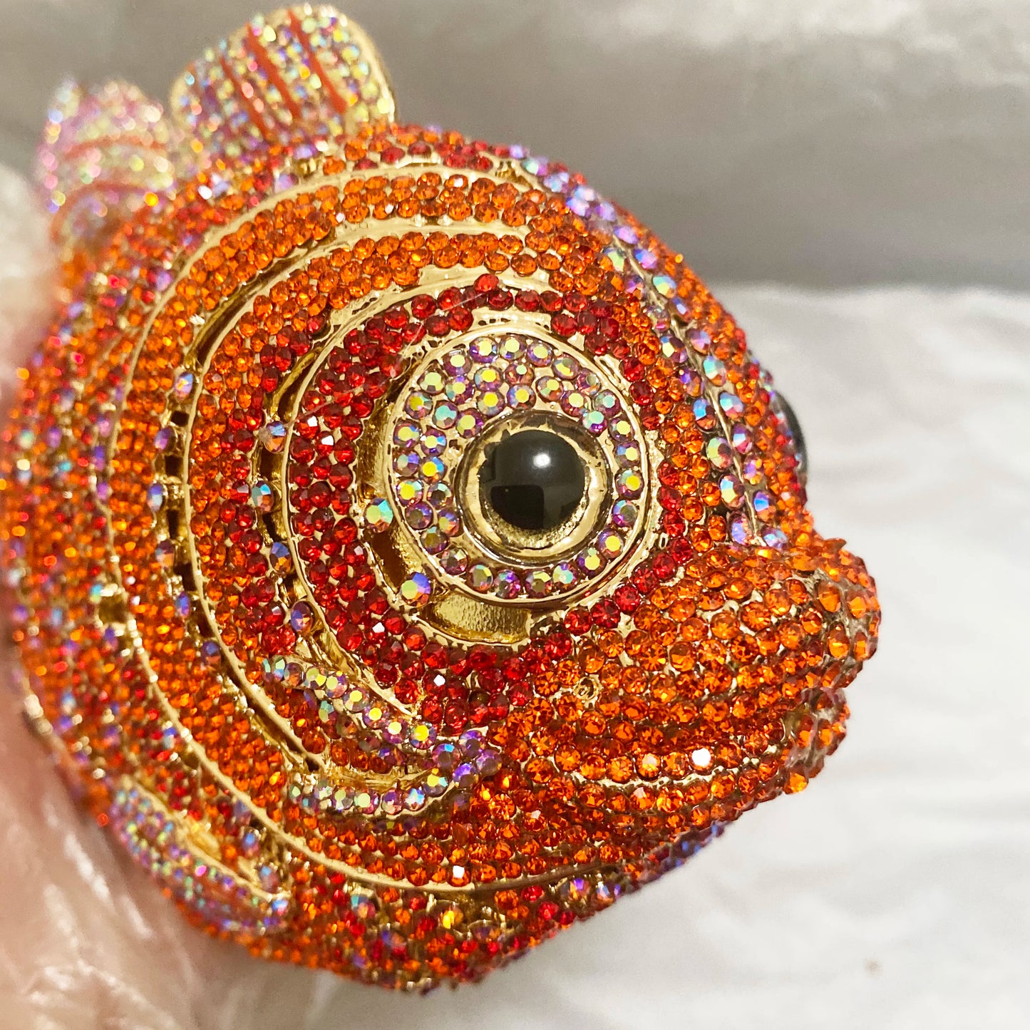 Red/Orange Fish Crystal Mini Evening Bag Diamond Women Dinner Purses Luxury Lady Rhinestone Bling Party Cocktail Handbags