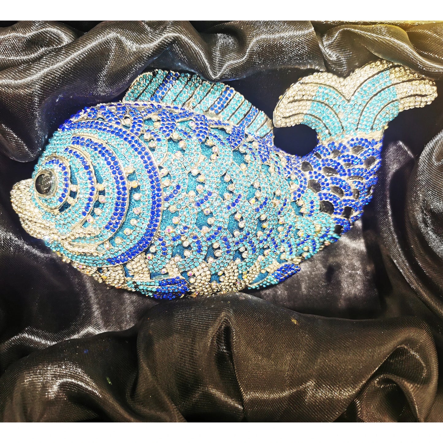 Red/Orange Fish Crystal Mini Evening Bag Diamond Women Dinner Purses Luxury Lady Rhinestone Bling Party Cocktail Handbags