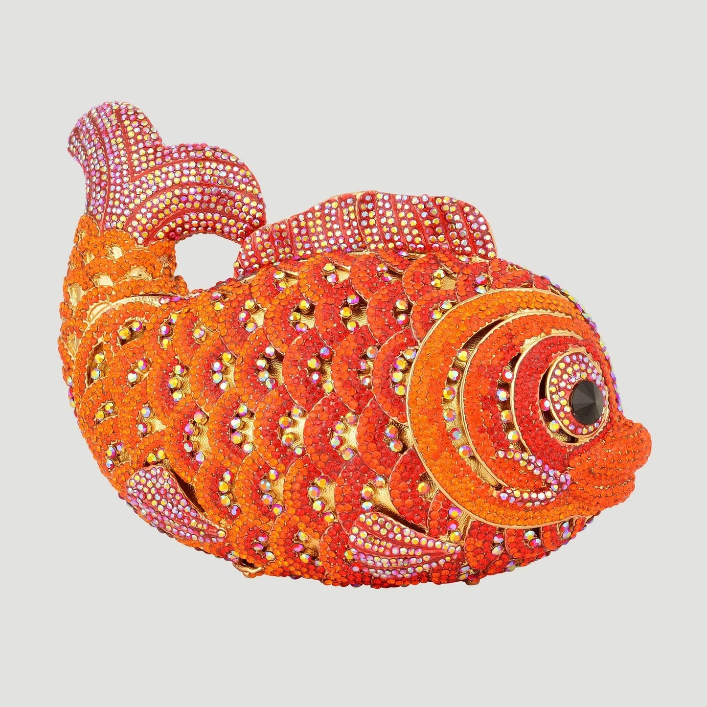Red/Orange Fish Crystal Mini Evening Bag Diamond Women Dinner Purses Luxury Lady Rhinestone Bling Party Cocktail Handbags