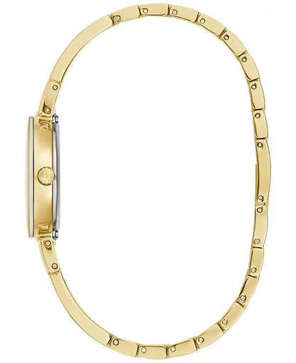 Bulova x Marc Anthony Women's Modern Diamond Accent Gold Gold-Tone Stainless Steel Bangle Bracelet Watch 26mm