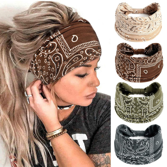 4pcs Wide Rabbit Ear Headband For Women
