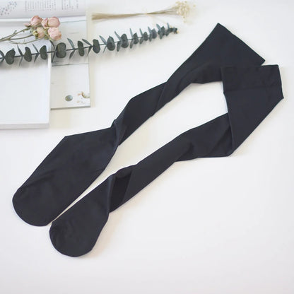 Women's Solid Stockings White Black JK School Student Knee Socks Opaque Over Knee Thigh High Elastic Sexy Stocking