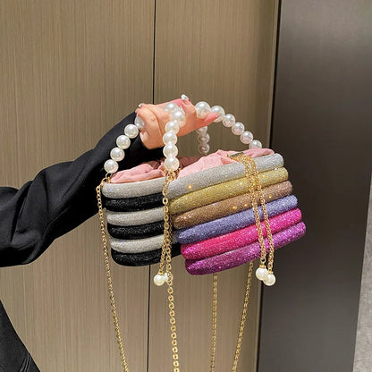 MOODS Luxury Evening Purses For Women Dazzling Pearl Beads Chain Crossbody Bag Dinner Party Clutch 2023 Luxury Designer Handbags