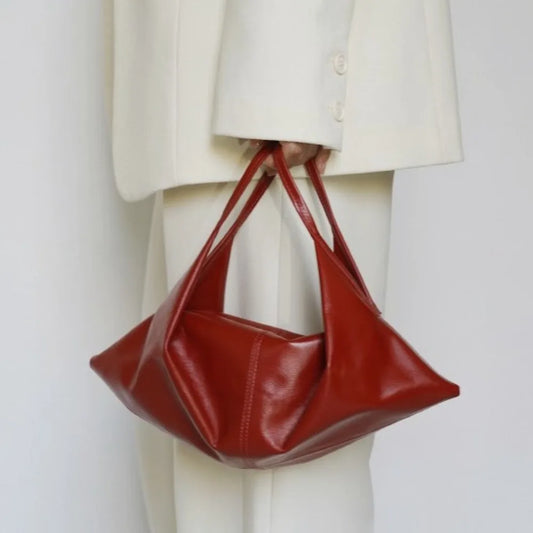 Soft Leather Croissant Crossbody Bag Commuting Vintage Lazy Style Shoulder Bag Korean Style Hobos Oil Wax Leather Handbag Travel