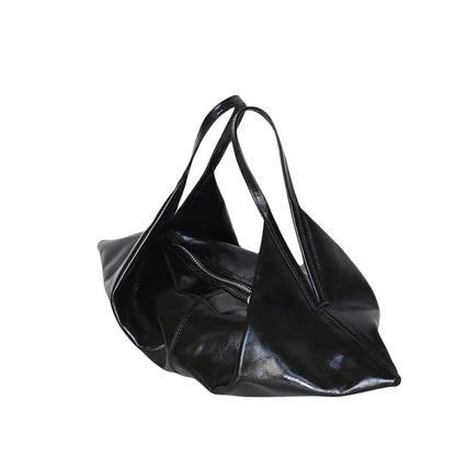 Soft Leather Croissant Crossbody Bag Commuting Vintage Lazy Style Shoulder Bag Korean Style Hobos Oil Wax Leather Handbag Travel
