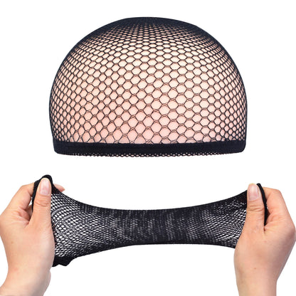2 Pieces Hair Nets Open Ended Wig Cap Mesh Stocking Cap Weaving Hairnet Wig Accessories for Women Hair Extension Tool