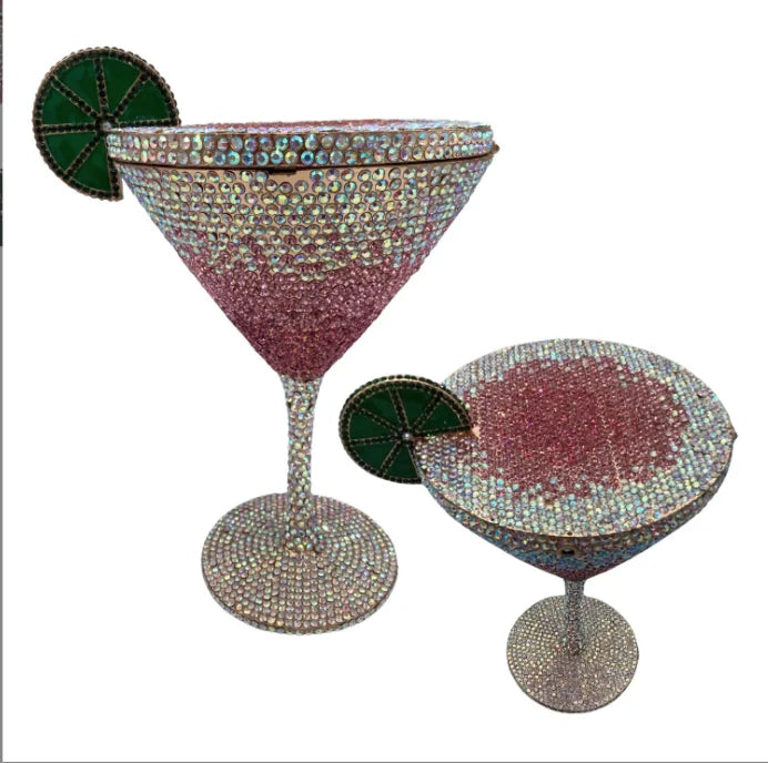 Jewels Martini purse Diamond Evening Purses Crystals Bridal Handbag Dinner Clutches jewelry Purses Rhinestone Party Clutch Bags