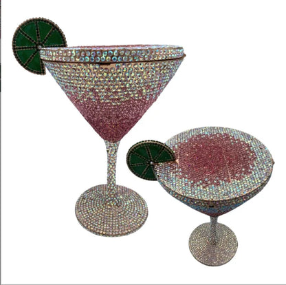 Jewels Martini purse Diamond Evening Purses Crystals Bridal Handbag Dinner Clutches jewelry Purses Rhinestone Party Clutch Bags