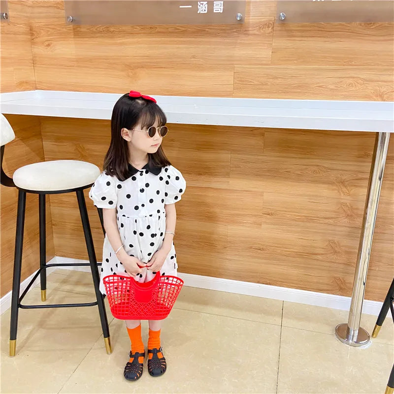 Summer Fashion Children's Beach Handbag Cute Baby Girls Plastic Hand Carrying Tote Bag Boys Kids Hollow Out Basket Shoulder Bags