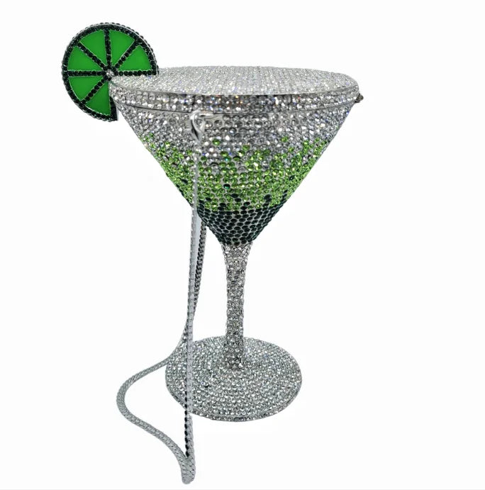 Jewels Martini purse Diamond Evening Purses Crystals Bridal Handbag Dinner Clutches jewelry Purses Rhinestone Party Clutch Bags