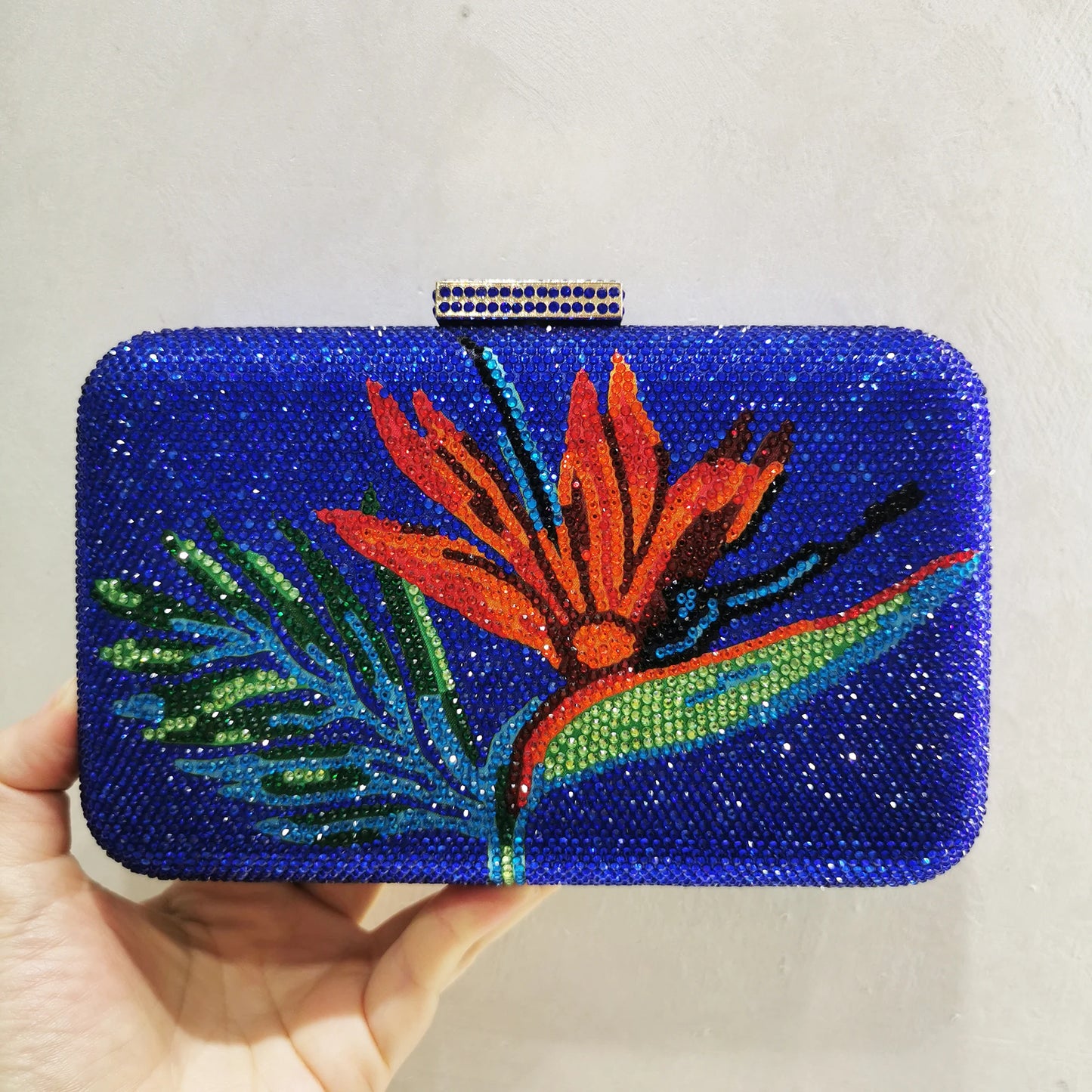 Flower Crystal Evening Bag 16 Colors Women Wedding Purse Diamond Minaudiere Lady Rhinestone Party Handbags Prom Cocktail Purses
