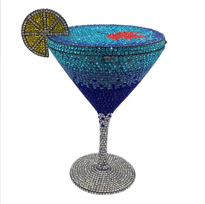 Jewels Martini purse Diamond Evening Purses Crystals Bridal Handbag Dinner Clutches jewelry Purses Rhinestone Party Clutch Bags