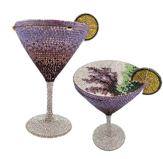 Jewels Martini purse Diamond Evening Purses Crystals Bridal Handbag Dinner Clutches jewelry Purses Rhinestone Party Clutch Bags