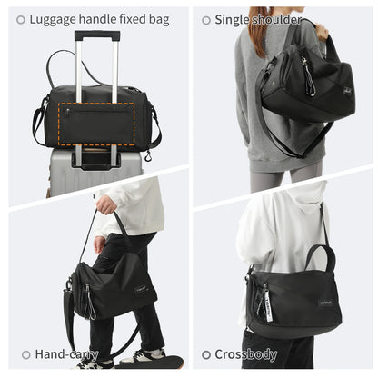 Tigernu Girl Sports Gym Bag FemaleTravel Duffel HandBags Fitness Bag With Shoes Compartment for Women Light Weight Shot Trip Bag