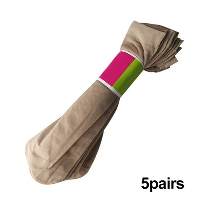 Hot Sale! 5/10 Pairs High Quality Women Velvet Socks Pack Female Summer Thin Silk Transparent Sexy Ankle Nylon Socks Set